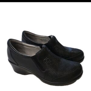 Alegria Eryn Womens 42 11.5-12 Black Leather Clogs Slip On Comfort ERY-271 Wedge